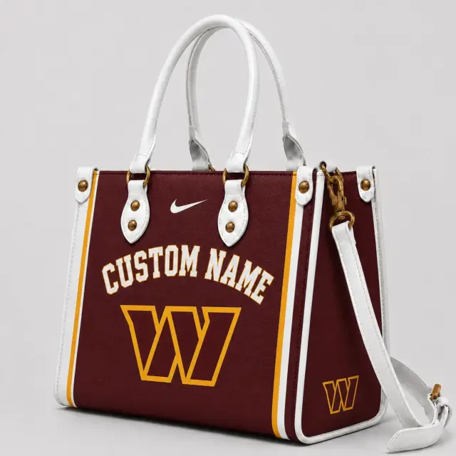 Washington Commanders Custom Leather Bag