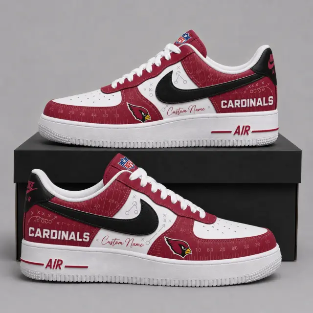 Arizona Cardinals Premium Custom AF1 Low Top Leather Shoes