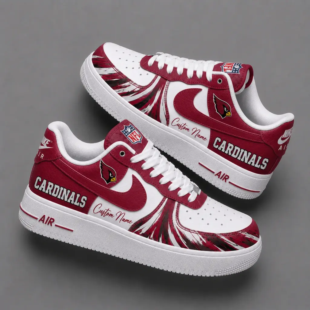 Arizona Cardinals Premium Custom AF1 Low Top Leather Shoes V2