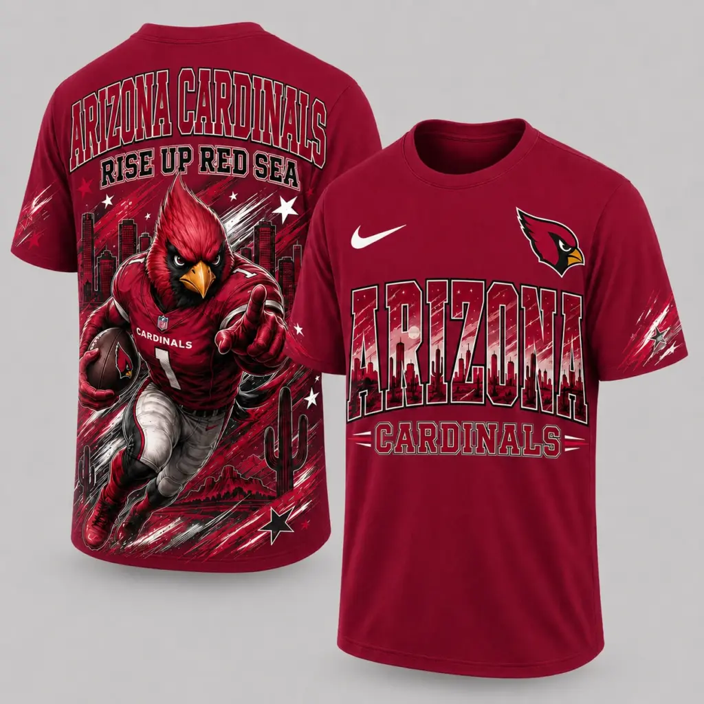 Arizona Cardinals Mascot 3D Graphic T-shirt