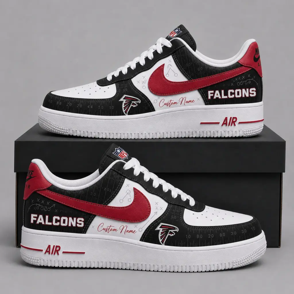Atlanta Falcons Premium Custom AF1 Low Top Leather Shoes