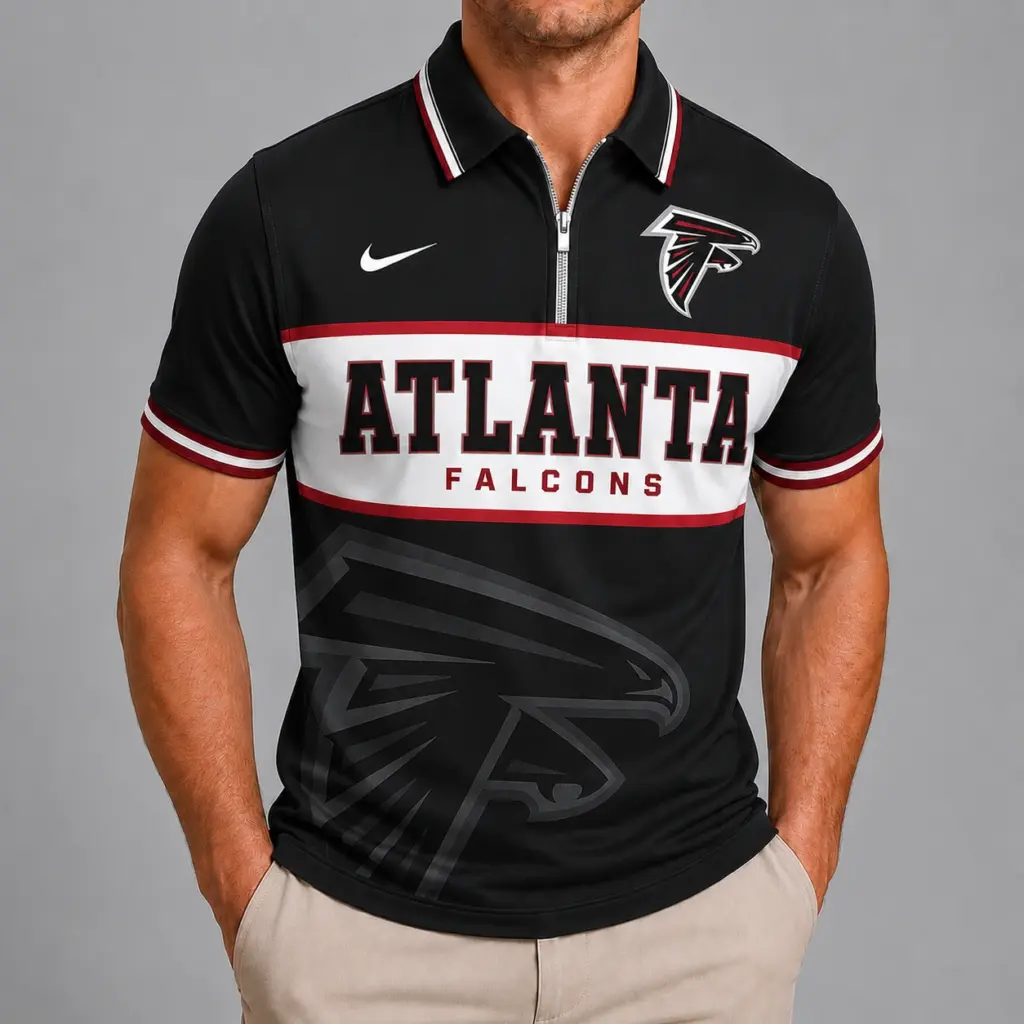Atlanta Falcons Shortsleeved Half-zip Polo Shirt