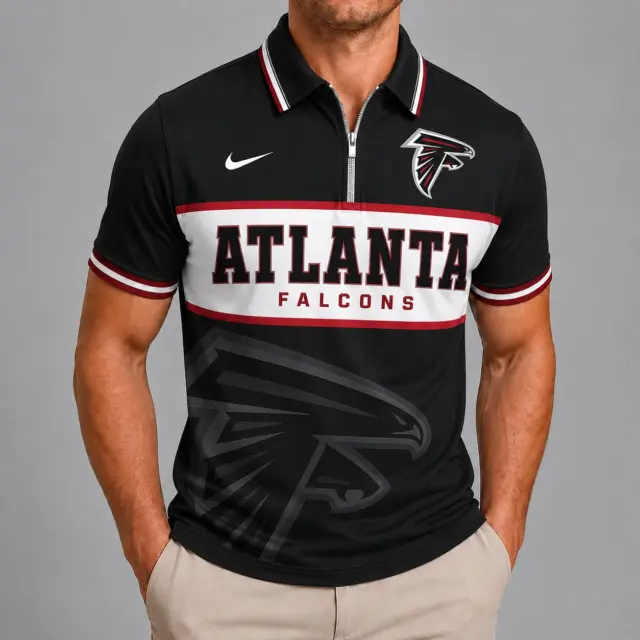 Atlanta Falcons Shortsleeved Half-zip Polo Shirt
