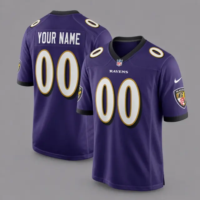 Baltimore Ravens Custom Game Football Jersey