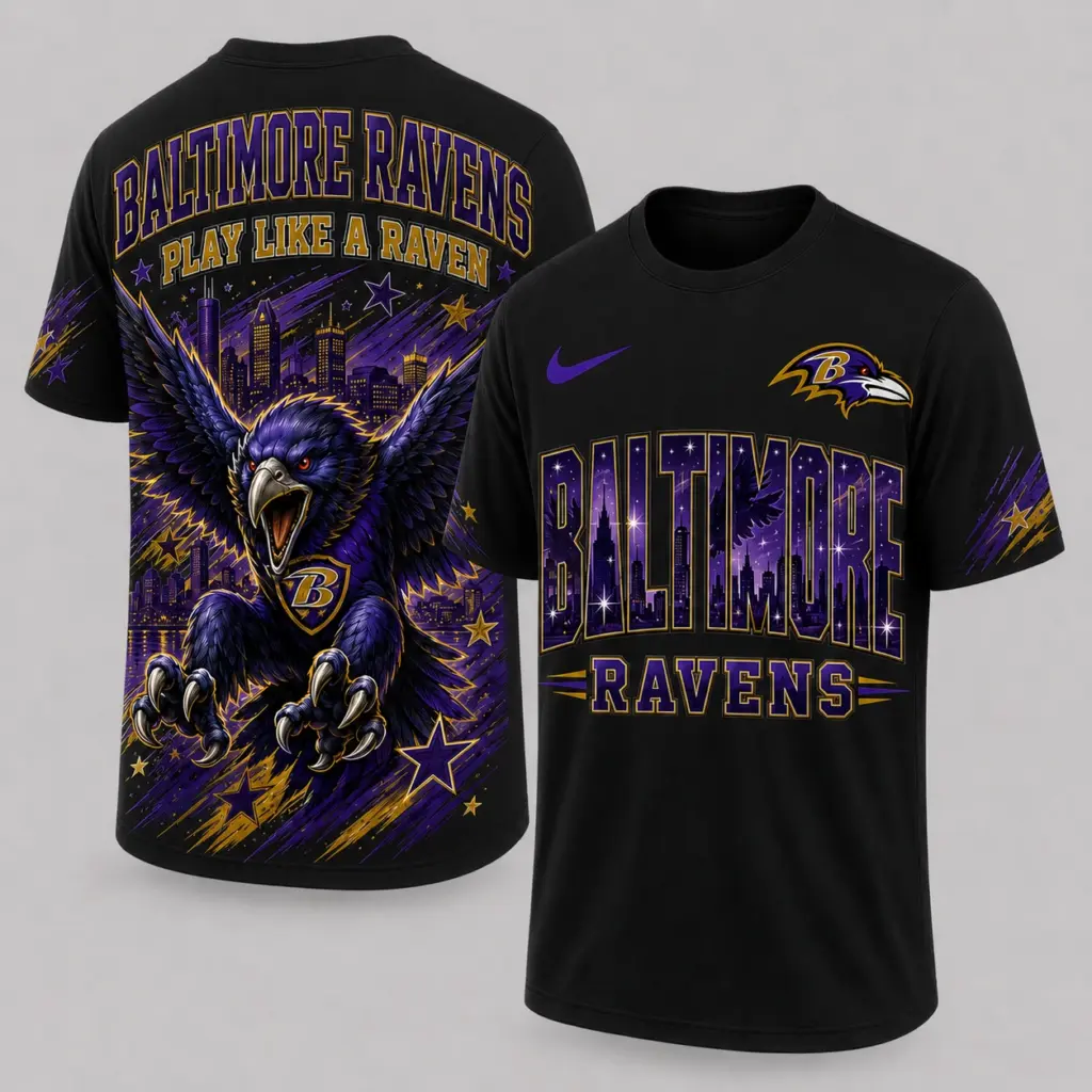 Baltimore Ravens Mascot 3D Graphic T-shirt
