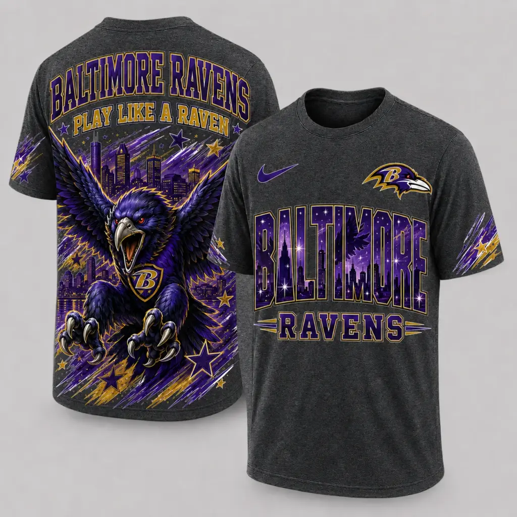 Baltimore Ravens Mascot 3D Graphic T-shirt