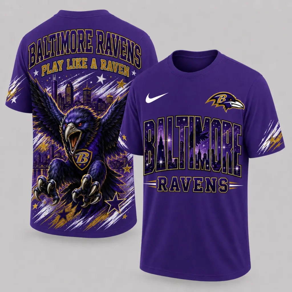 Baltimore Ravens Mascot 3D Graphic T-shirt