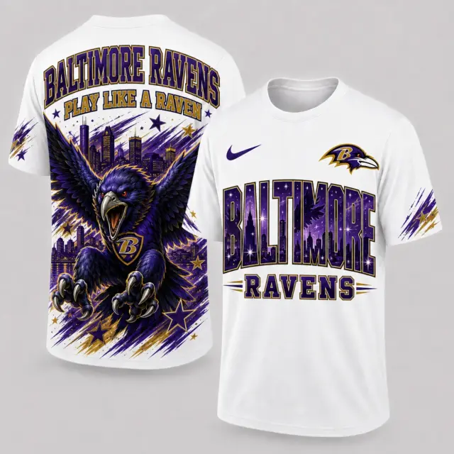 Baltimore Ravens Mascot 3D Graphic T-shirt