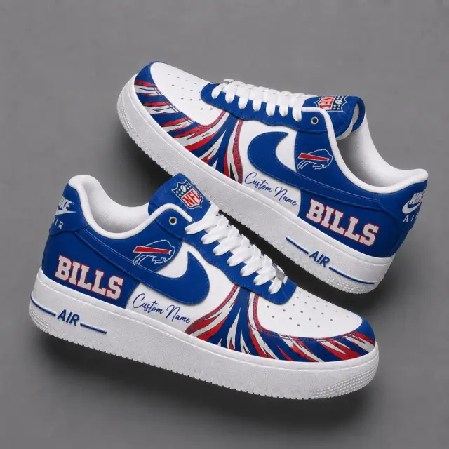 Buffalo Bills Premium Custom AF1 Low Top Leather Shoes V2