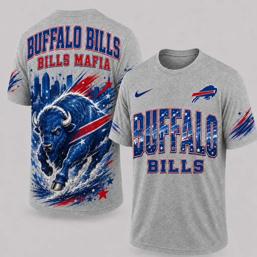 Buffalo Bills Mascot 3D Graphic T-shirt