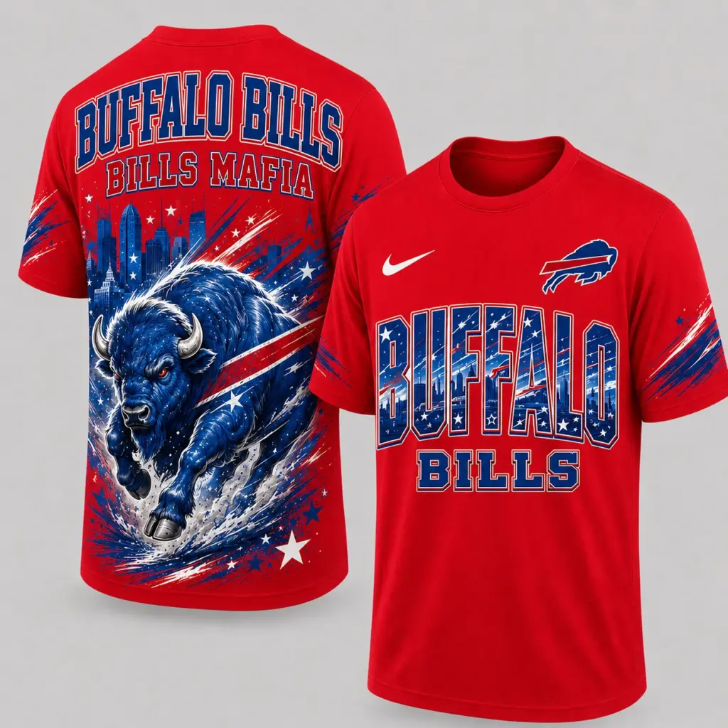 Buffalo Bills Mascot 3D Graphic T-shirt