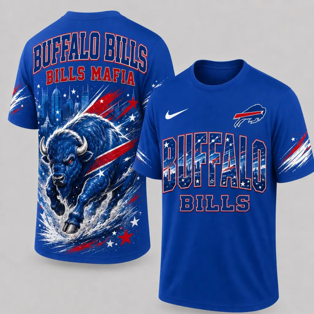 Buffalo Bills Mascot 3D Graphic T-shirt