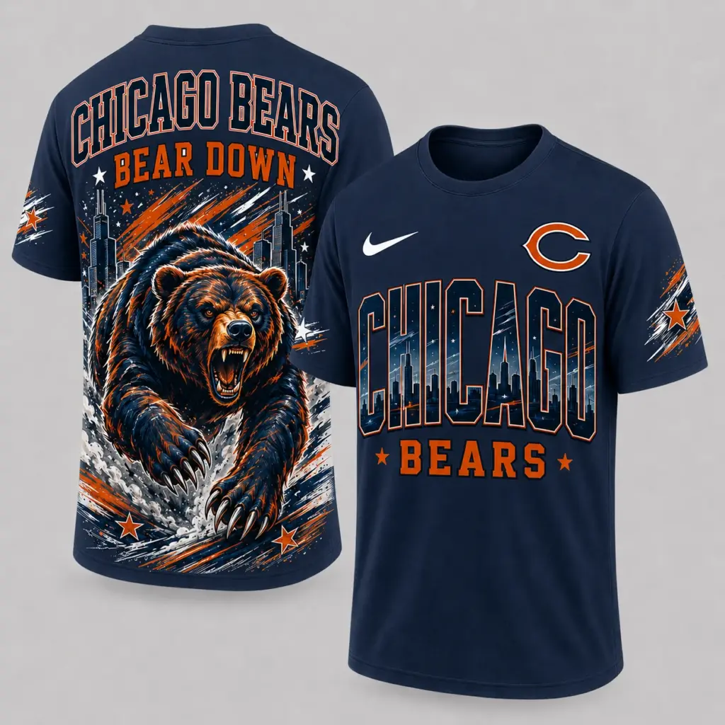 Chicago Bears Mascot 3D Graphic T-shirt