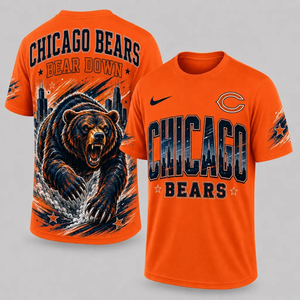 Chicago Bears Mascot 3D Graphic T-shirt