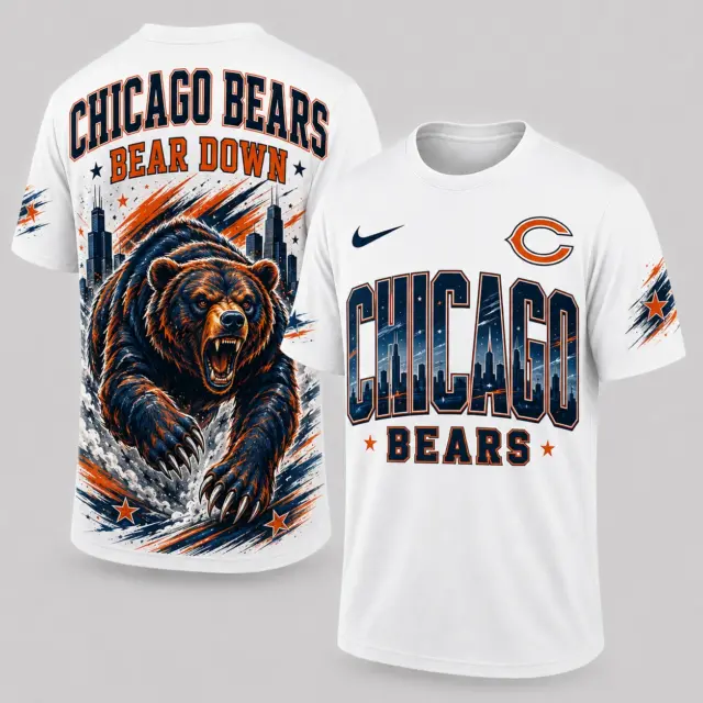 Chicago Bears Mascot 3D Graphic T-shirt