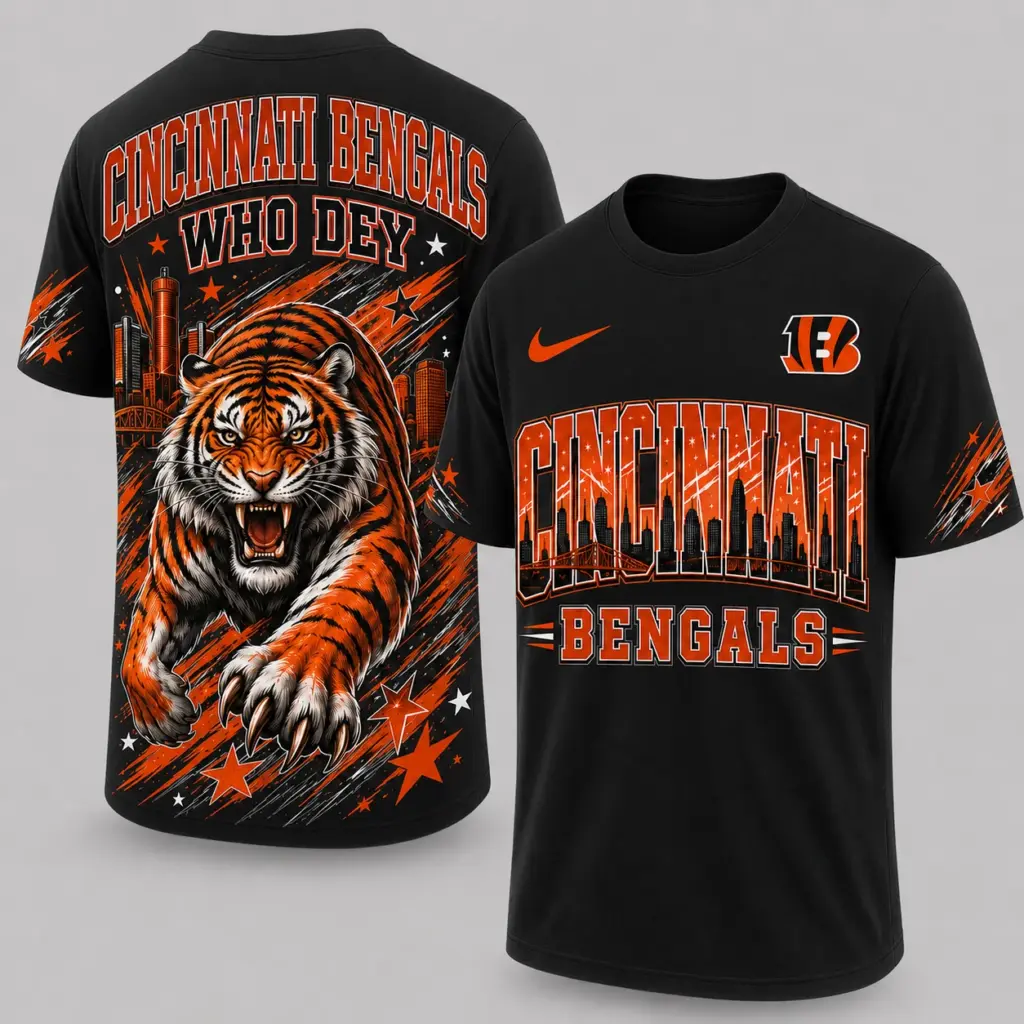 Cincinnati Bengals Mascot 3D Graphic T-shirt