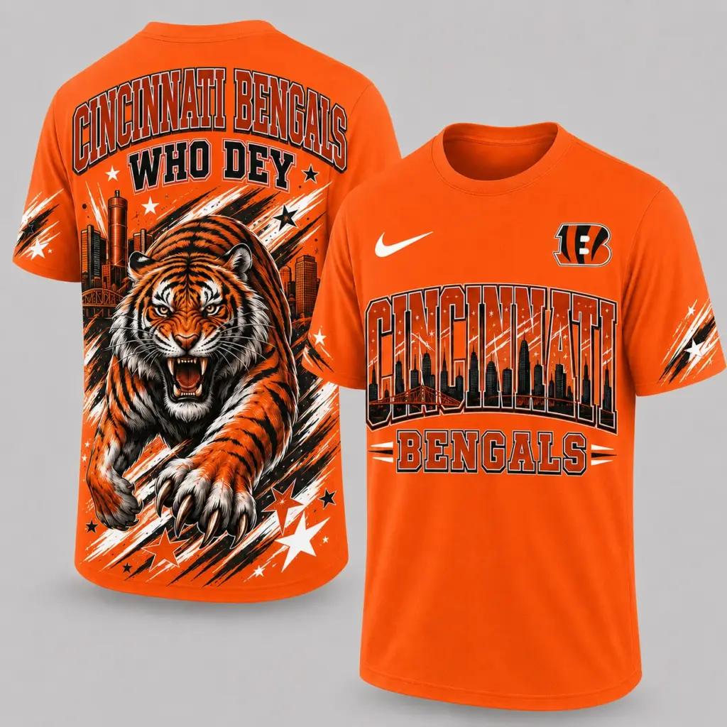 Cincinnati Bengals Mascot 3D Graphic T-shirt