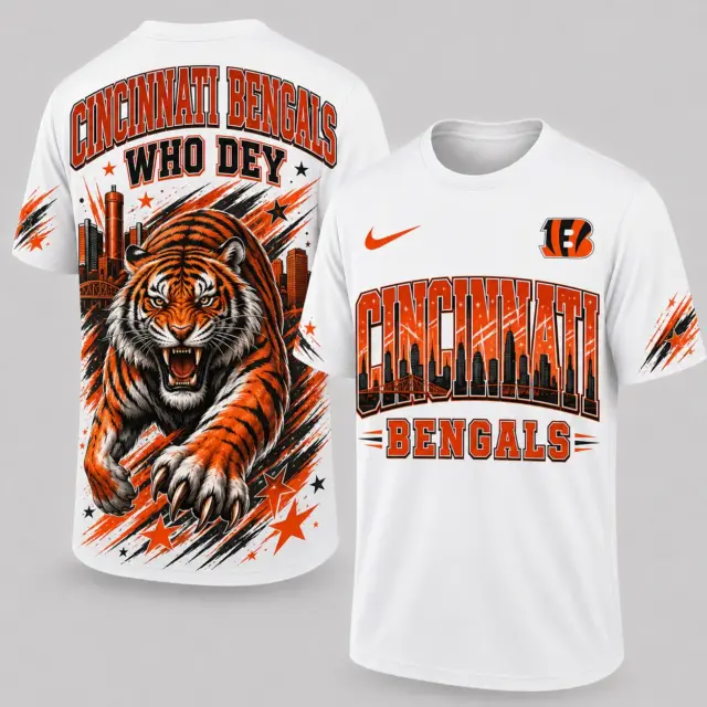 Cincinnati Bengals Mascot 3D Graphic T-shirt