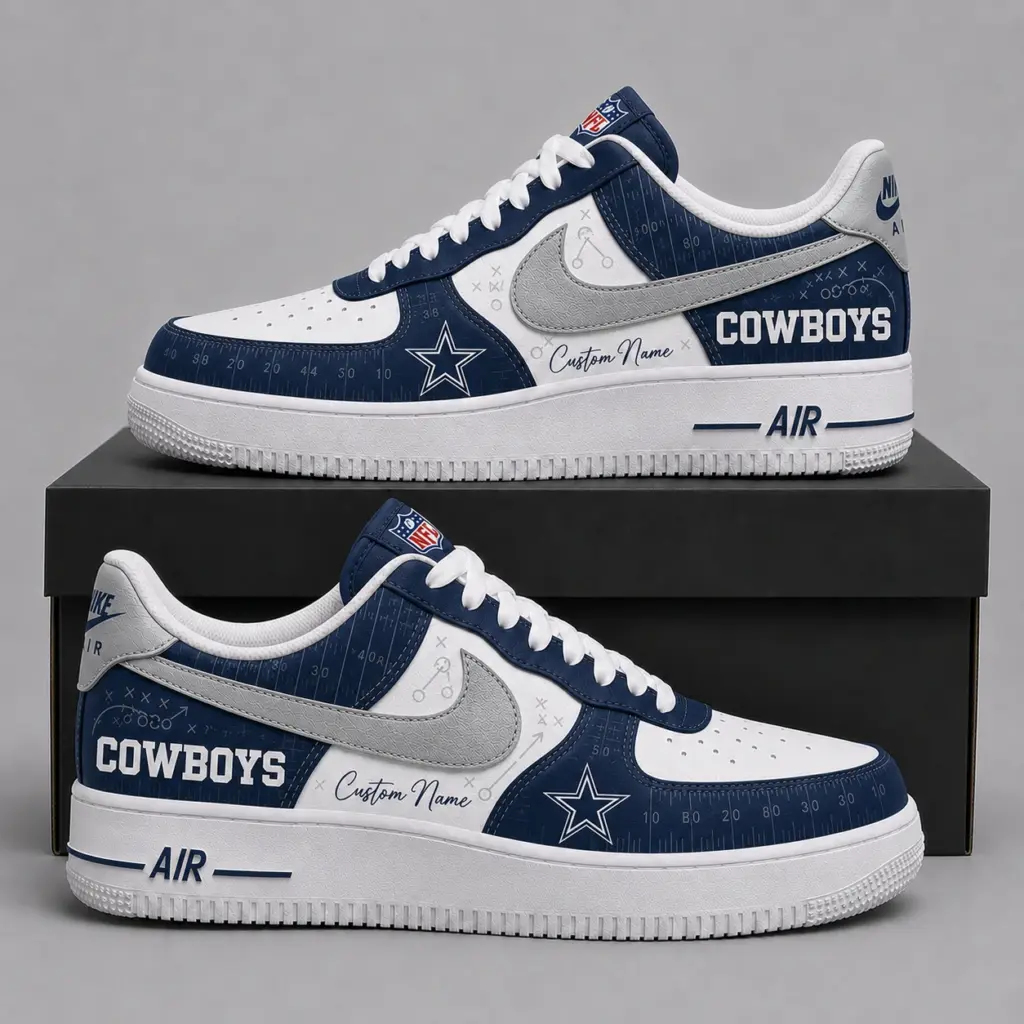 Dallas Cowboys Premium Custom AF1 Low Top Leather Shoes