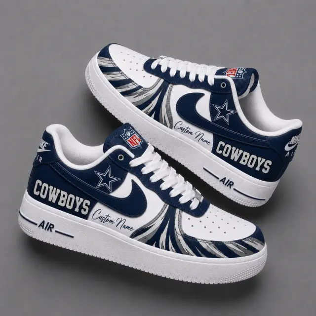 Dallas Cowboys Premium Custom AF1 Low Top Leather Shoes V2
