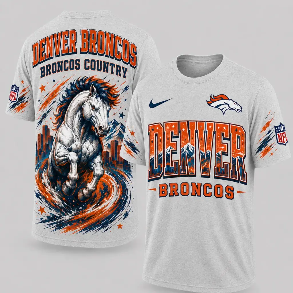 Denver Broncos Mascot 3D Graphic T-shirt