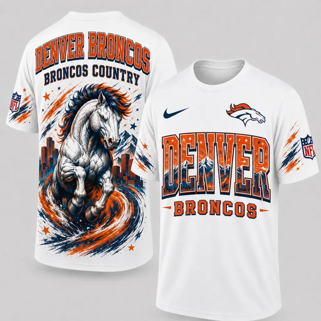 Denver Broncos Mascot 3D Graphic T-shirt