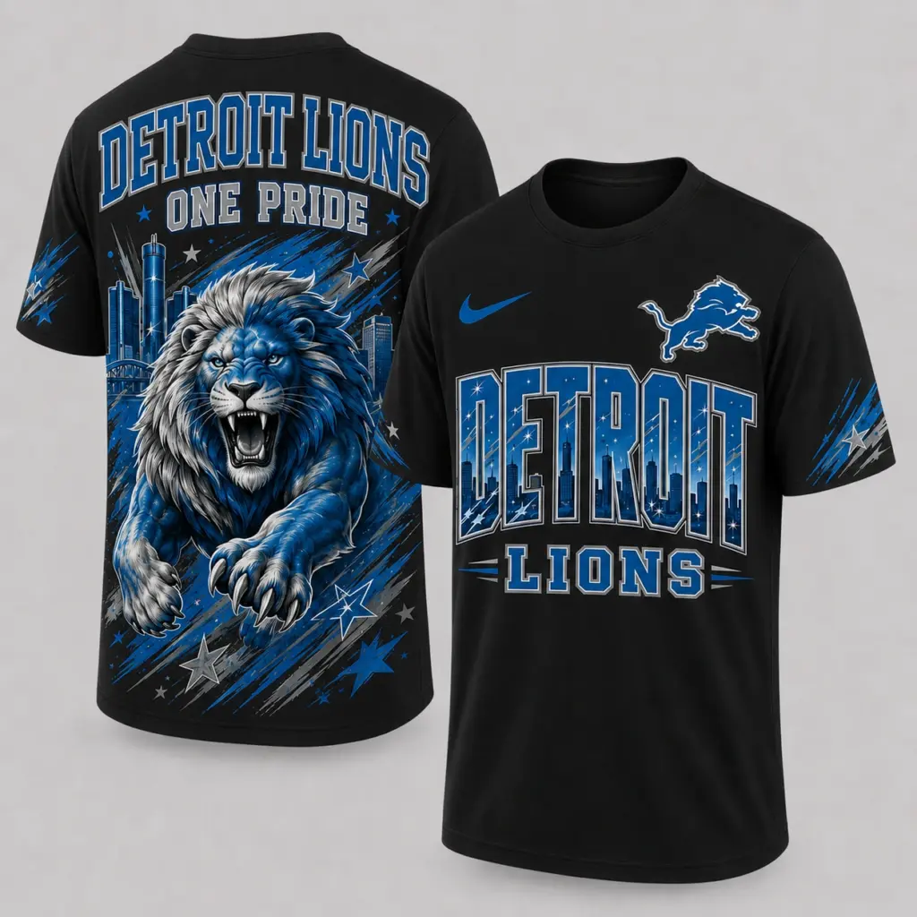 Detroit Lions Mascot 3D Graphic T-shirt