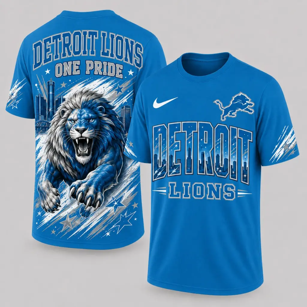 Detroit Lions Mascot 3D Graphic T-shirt