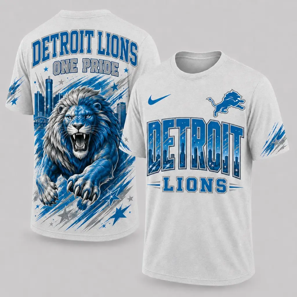 Detroit Lions Mascot 3D Graphic T-shirt