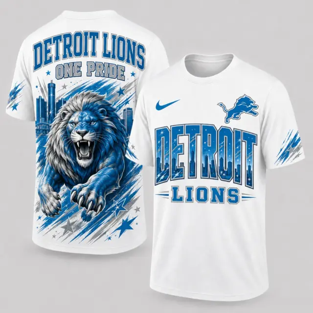 Detroit Lions Mascot 3D Graphic T-shirt