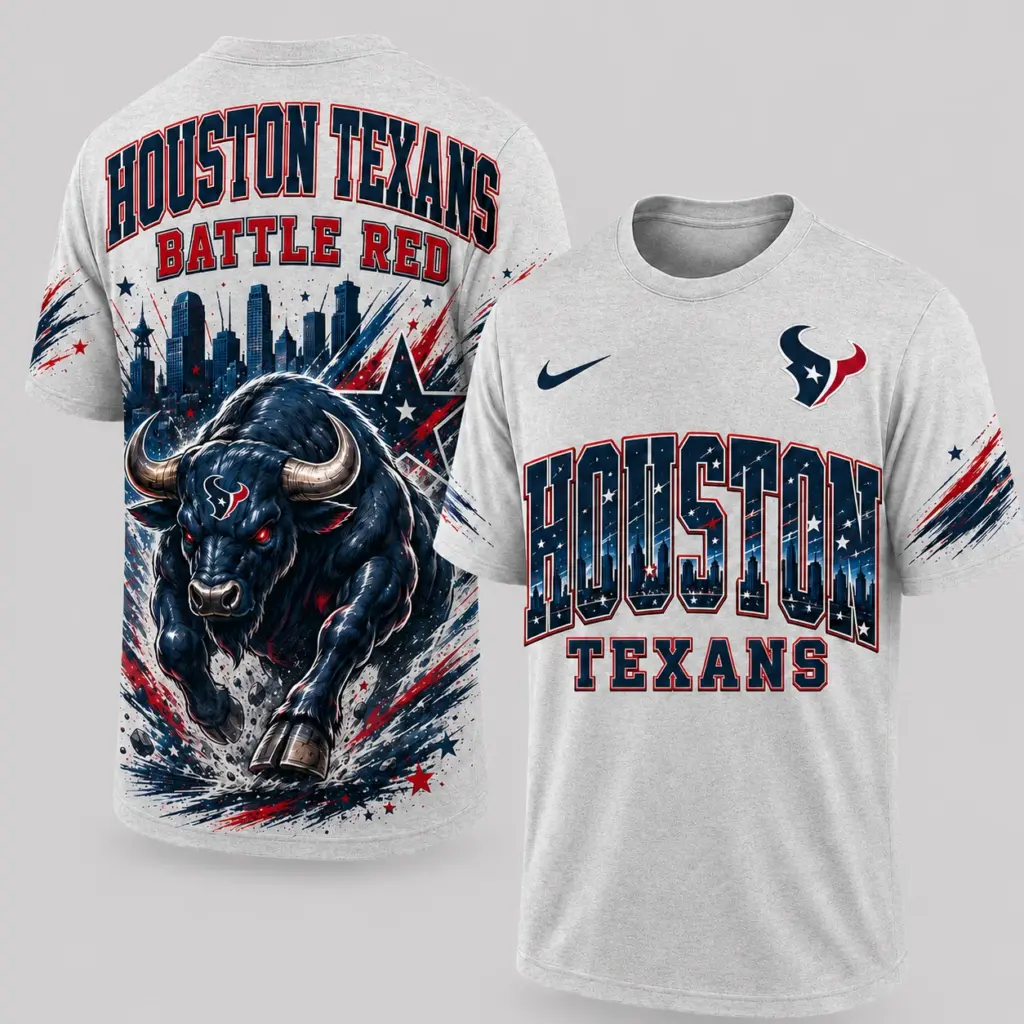 Houston Texans Mascot 3D Graphic T-shirt