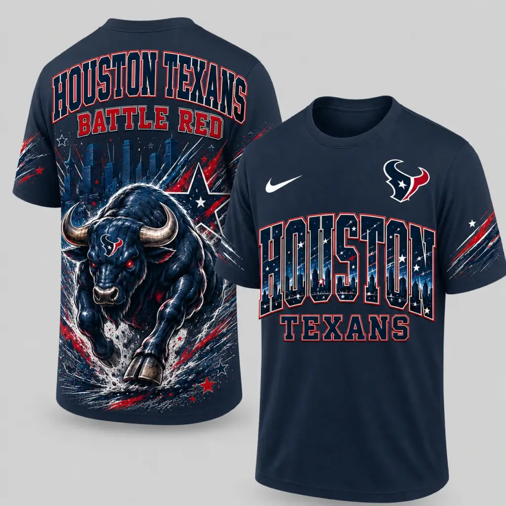 Houston Texans Mascot 3D Graphic T-shirt