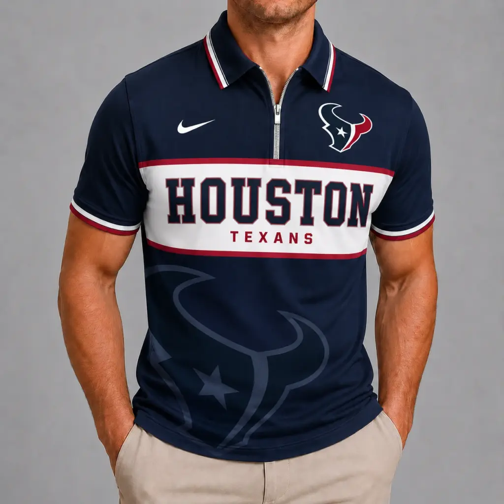 Houston Texans Shortsleeved Half-zip Polo Shirt