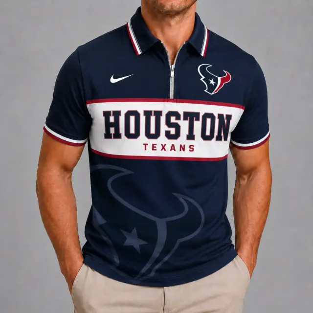 Houston Texans Shortsleeved Half-zip Polo Shirt
