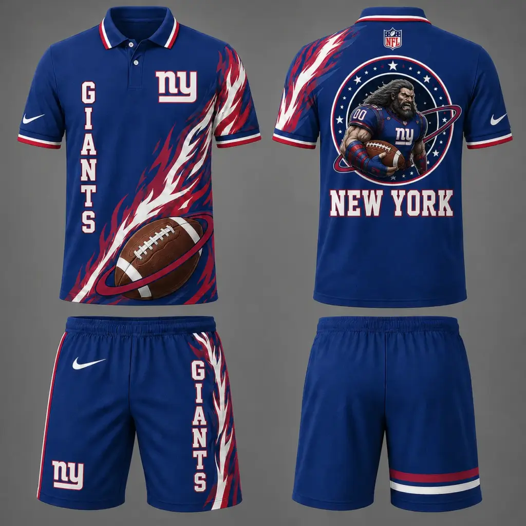 New York Giants Polo Shirt & Shorts Set V2
