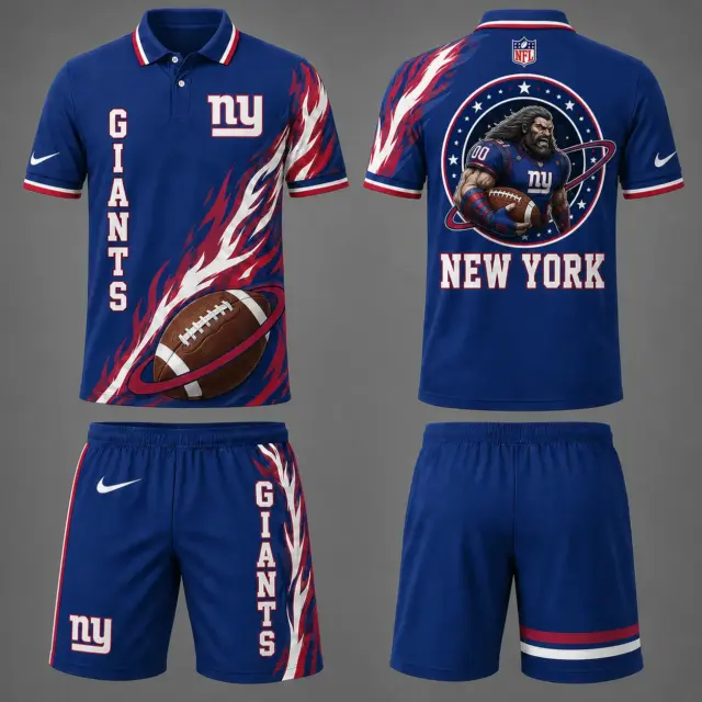 New York Giants Polo Shirt & Shorts Set V2
