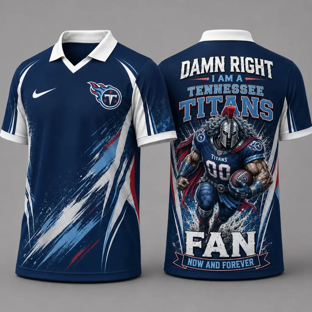 Tennessee Titans Damn Right Fan Forever Polo Collar Jersey