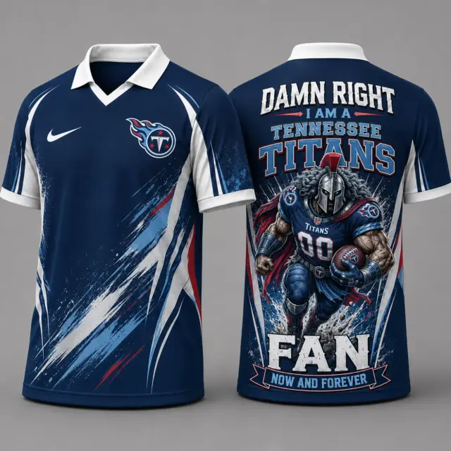 Tennessee Titans Damn Right Fan Forever Polo Collar Jersey