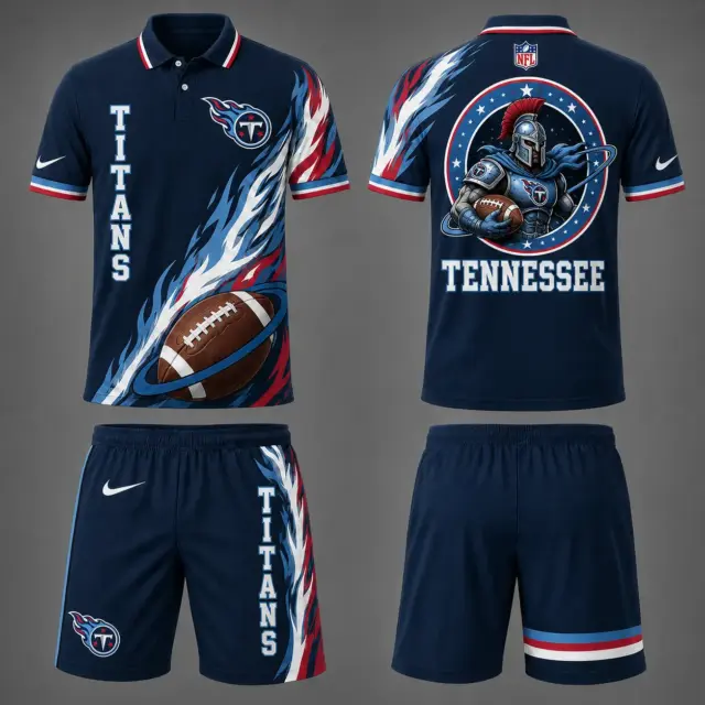 Tennessee Titans Polo Shirt & Shorts Set V2