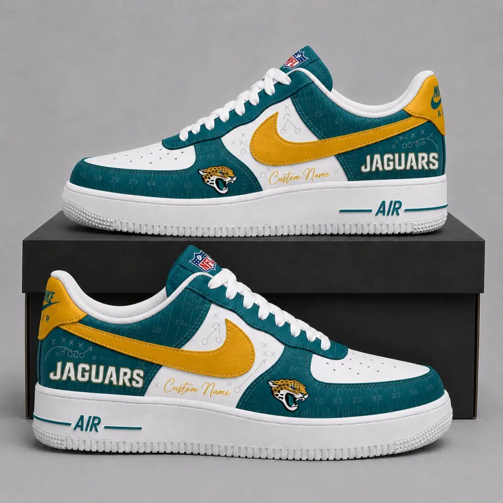 Jacksonville Jaguars Premium Custom AF1 Low Top Leather Shoes