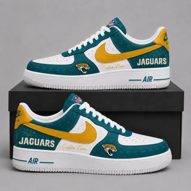 Jacksonville Jaguars Premium Custom AF1 Low Top Leather Shoes