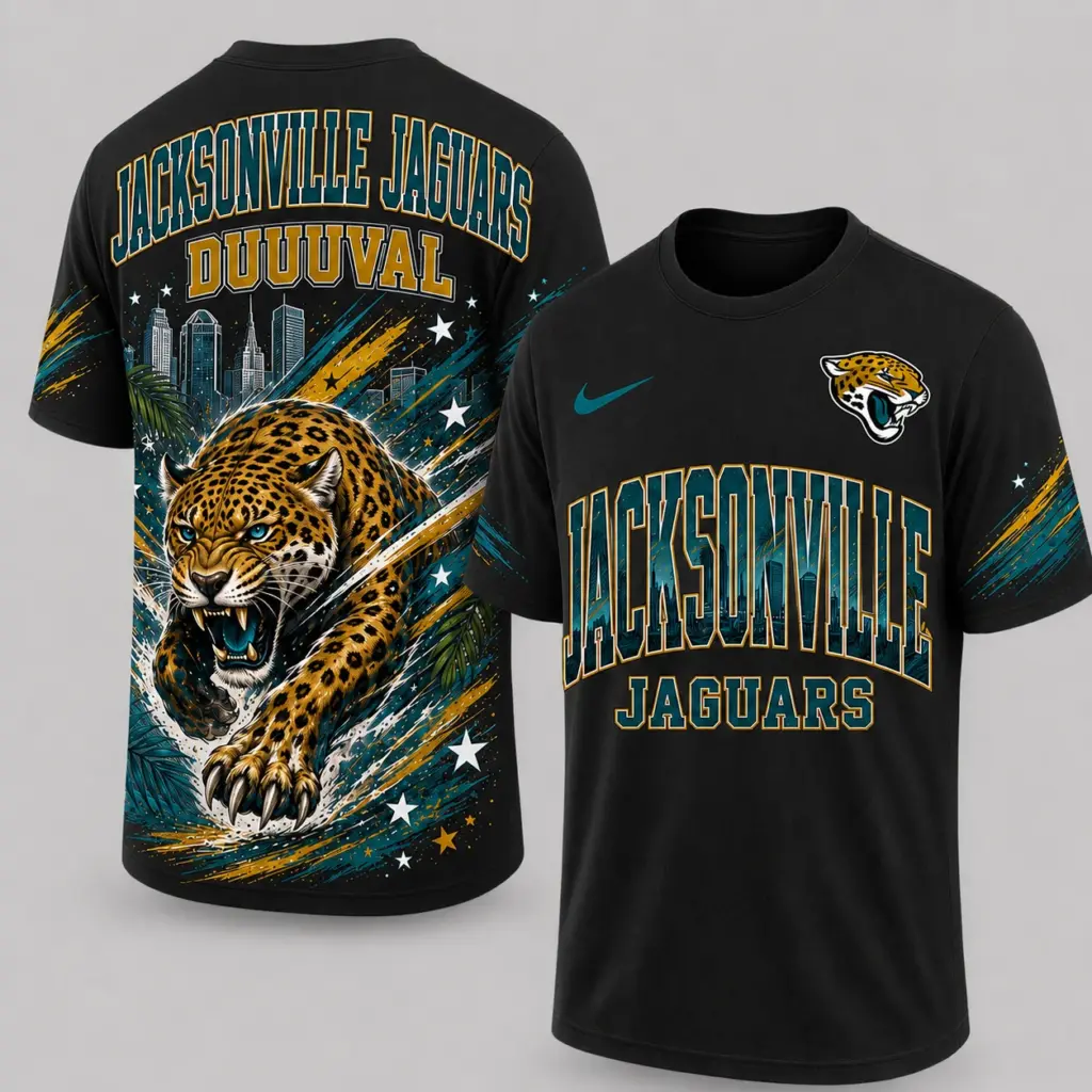 Jacksonville Jaguars Mascot 3D Graphic T-shirt