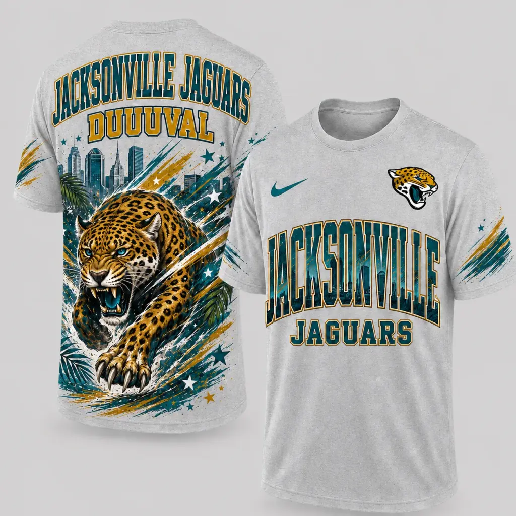 Jacksonville Jaguars Mascot 3D Graphic T-shirt