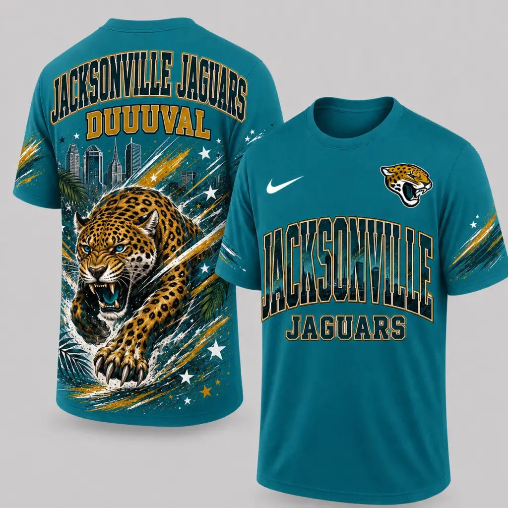 Jacksonville Jaguars Mascot 3D Graphic T-shirt