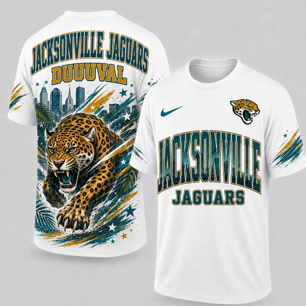 Jacksonville Jaguars Mascot 3D Graphic T-shirt