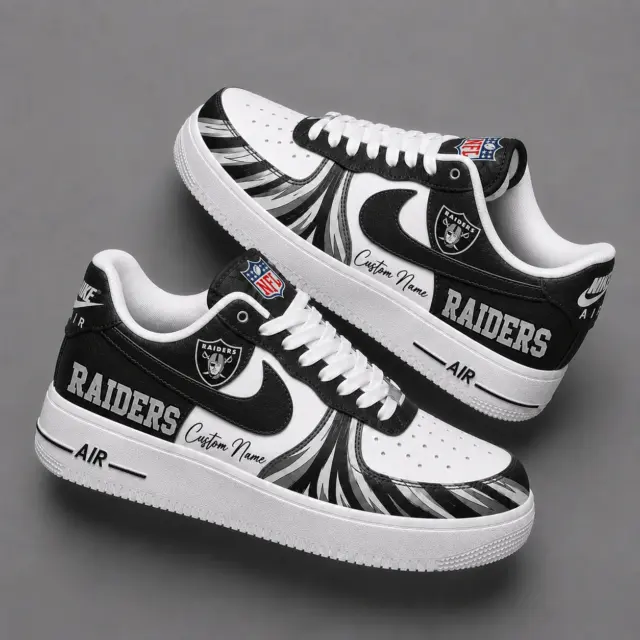 Las Vegas Raiders Premium Custom AF1 Low Top Leather Shoes V2