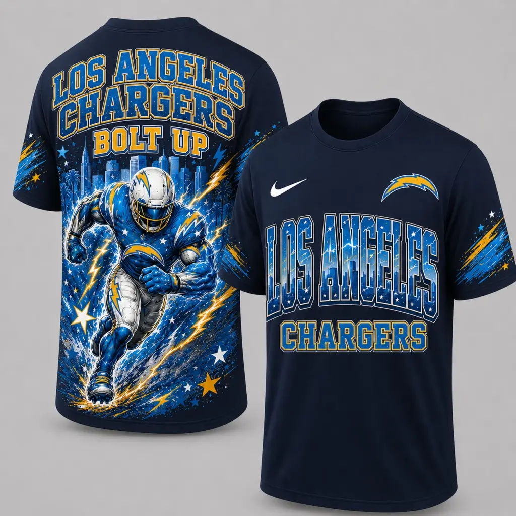 Los Angeles Chargers Mascot 3D Graphic T-shirt