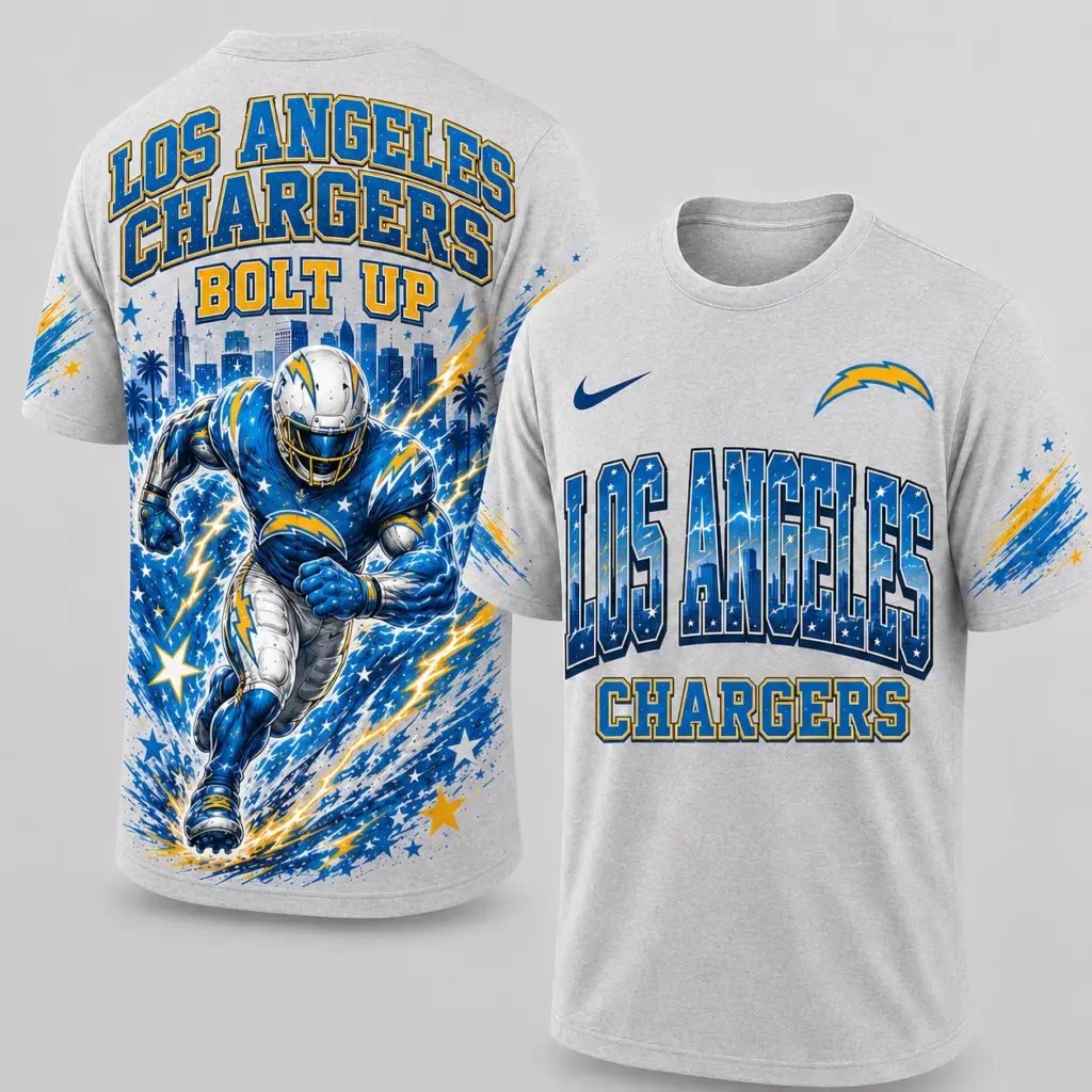 Los Angeles Chargers Mascot 3D Graphic T-shirt