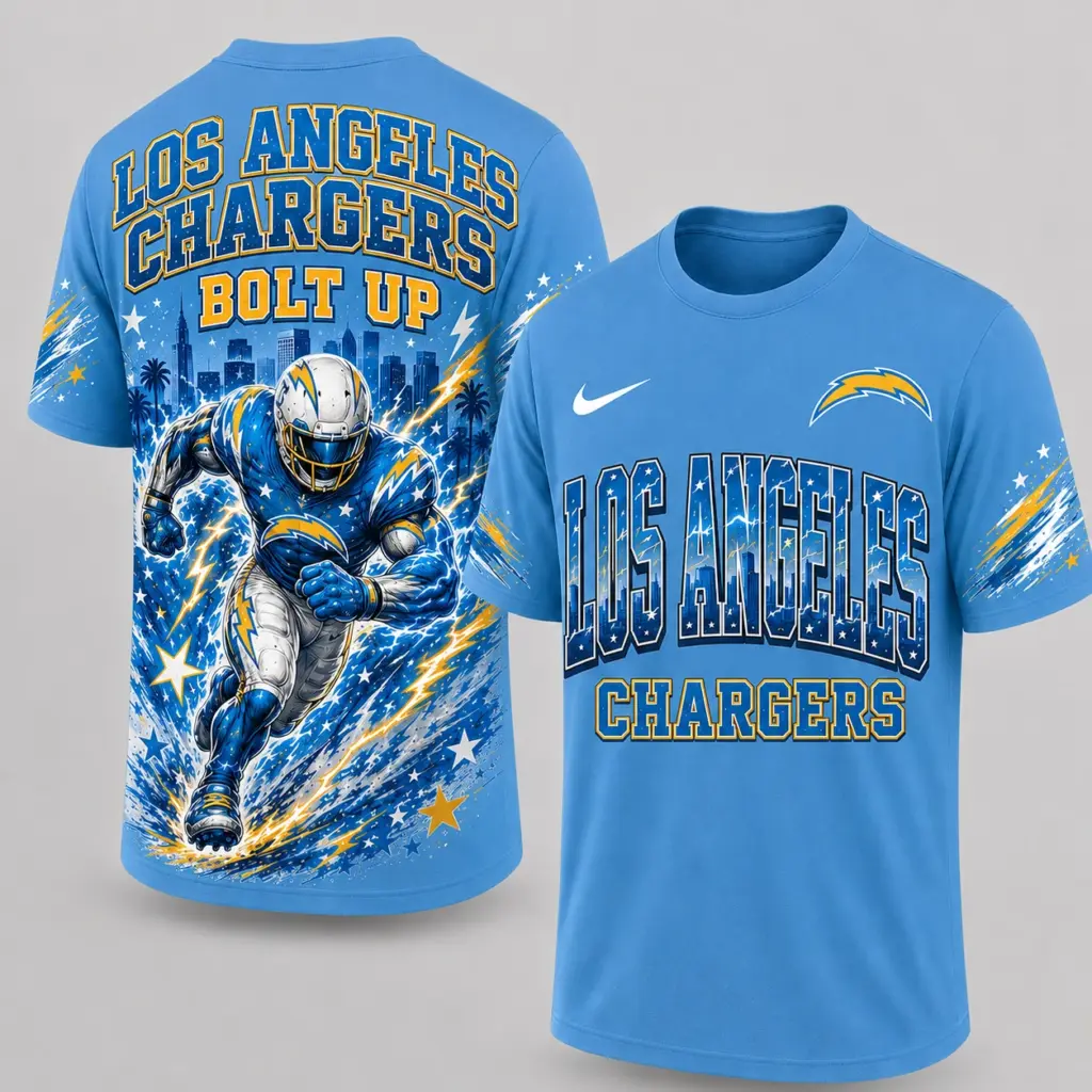 Los Angeles Chargers Mascot 3D Graphic T-shirt