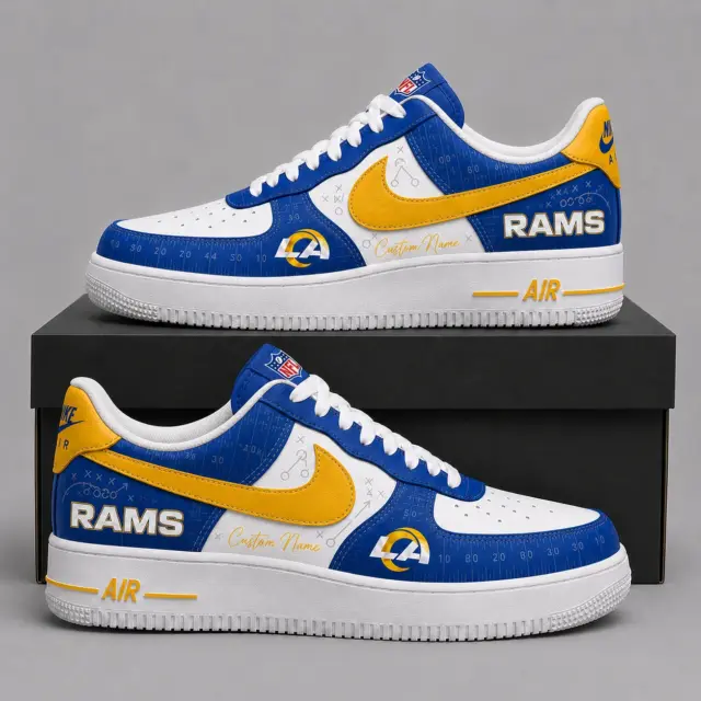 Los Angeles Rams Premium Custom AF1 Low Top Leather Shoes